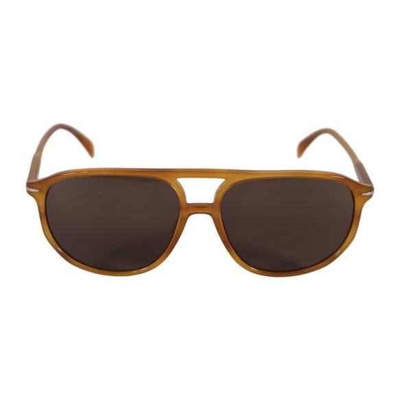 David Beckham Lightweight Aviator Sunglasses - Yellow Horn / Brown - NWT - Picture 4 of 9
